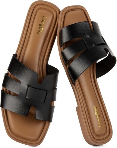 LongBay Women's Dressy Flat Sandals Comfortable Summer Casual Slides Slip On for Beach Vacation in Kuwait