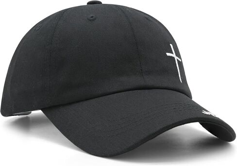 Jesus Saves Cross Christian Baseball Cap for Men Women - Adjustable Cotton Religious Dad Hat, Inspirational Faith Gift for Church Baptism, Black in Saudi Arabia