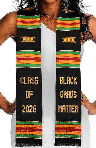 Kwabla's Black Grads Matter Stole 2026 | Kente Graduation Stole 2026 | Kente Stole Class of 2026 in Kuwait