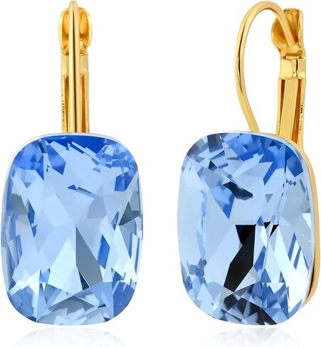 Stone Crystal Drop and Dangle Earrings 14K Gold Plated Leverback Earrings Fashion Earrings for Women in Kuwait
