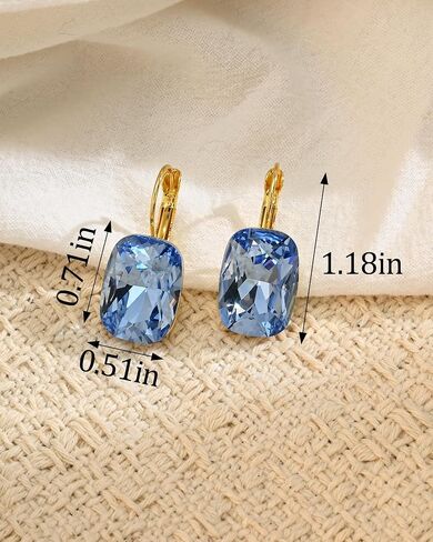 Stone Crystal Drop and Dangle Earrings 14K Gold Plated Leverback Earrings Fashion Earrings for Women in Kuwait