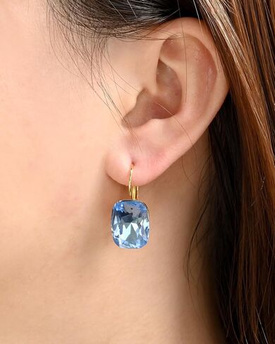 Stone Crystal Drop and Dangle Earrings 14K Gold Plated Leverback Earrings Fashion Earrings for Women in Kuwait