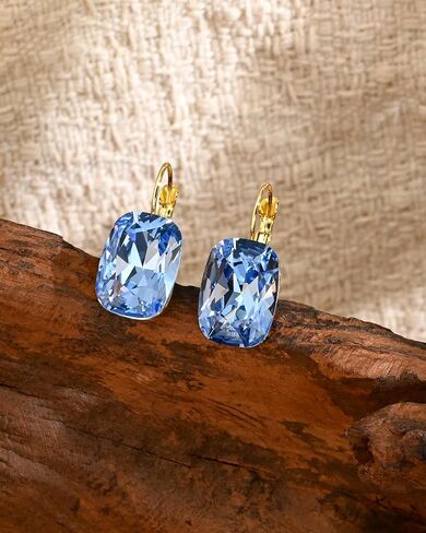 Stone Crystal Drop and Dangle Earrings 14K Gold Plated Leverback Earrings Fashion Earrings for Women in Kuwait