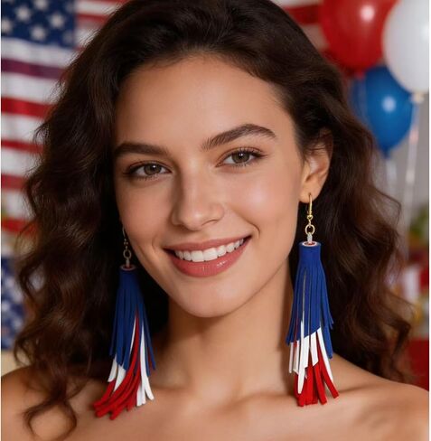 USA American Gift Earrings America 250 US 250th Anniversary USA birthday 1776-2026 Patriotic Merch Patriotic 4th of July Independence Day in Saudi Arabia