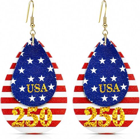 4th of July Patriotic Earrings Outfits for Women Fourth of July Red White and Blue Earrings Rhinestone Heart Star American Flag Patriotic Jewelry 250 Anniversary USA Merchandise in Saudi Arabia