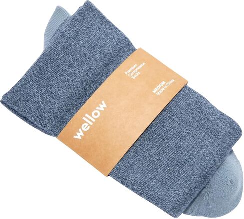Wellow Wide Calf Compression Socks for Men & Women, Made with Viscose from Bamboo, Nurses & Pregnancy Support, Relieves Swelling, Knee High in Kuwait