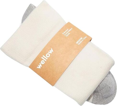 Wellow Wide Calf Compression Socks for Men & Women, Made with Viscose from Bamboo, Nurses & Pregnancy Support, Relieves Swelling, Knee High in Kuwait