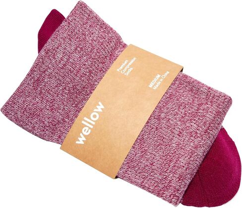 Wellow Wide Calf Compression Socks for Men & Women, Made with Viscose from Bamboo, Nurses & Pregnancy Support, Relieves Swelling, Knee High in Kuwait