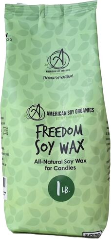 American Soy Organics Freedom Soy Wax Beads for Candle Making - Natural Candle Making Supplies - Paraffin-Free, Beeswax-Free Candle Wax for Container Candles, Tealights and Wax Melts, 10 lbs in Kuwait