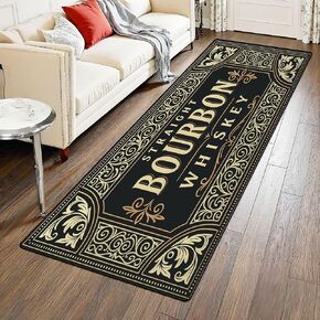 Runner Rug 2x6 Bourbon Whiskey Ornate Vintage Decorative Label Washable Area Runner Rug Bathroom Rugs Kitchen Mats for Floor Door Mat Runners for Hallways Living Room Bedroom in Saudi Arabia
