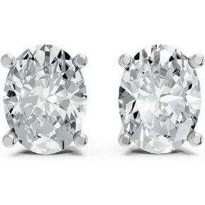Oval Shape Diamond Stud Earrings [Custom 925 Silver] Certified 0.10CT Lab-Grown Diamond Studs |4-Prong Push-Back Design| Elegant Earrings for Women | Women’s Jewelry in Saudi Arabia