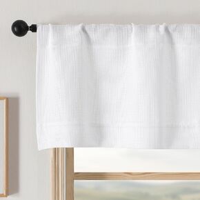 Chyhomenyc Kitchen Curtains 24 Inch Length - Light Filtering Faux Linen Textured Half Window Cafe Curtains, Thick Rod Pocket Short Curtain for Cabinet Bathroom Basement, 30Wx36L, 2 Pieces, Linen Color in Kuwait