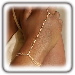 Gold Hand Chain Bracelet for Women Dainty Layered Ring Slave Bracelets Sparkly Rhinestone Finger Bracelet Trendy Hand Jewelry Accessories Gifts in Saudi Arabia