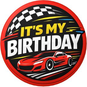 It’s My Birthday Pin – Racing Car Happy Birthday Button Badge, Red Black Party Photo Booth Prop for Race Day, Speed Theme & Motorsport Birthday Party Decor, 2.25 Inch in Saudi Arabia