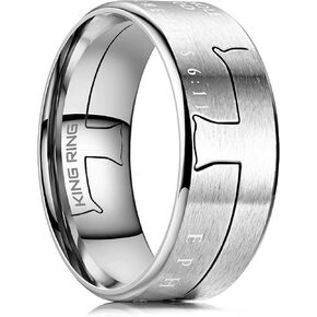 King Ring 9mm Cross Rings – Wide Christian and Catholic Rings For Men & Women – Designed in USA in Saudi Arabia