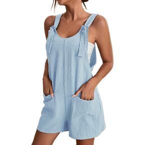 Womens Rompers Jumpsuits Summer Vacation Beach Outfits, Sleeveless Shorts Rompers in Kuwait