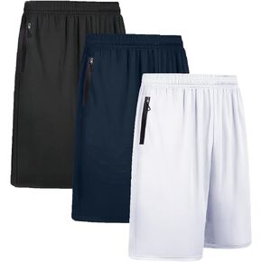 BUYJYA 3 Pack Men's Athletic Running Shorts Gym Basketball Lightweight Casual in Saudi Arabia