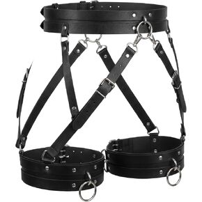 Punk Leather Thigh Harness for Women, Waist & Leg Garter Belt, PU Leather Gothic Belts for Halloween Party Nightclub in Kuwait