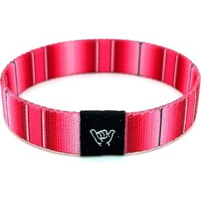 Hang Loose Bands - Coastal Pink Serape Bracelet - Medium 7.5 Length for Large Wrists - Reversible Elastic Wristband Boho Surf Style Unisex in Saudi Arabia