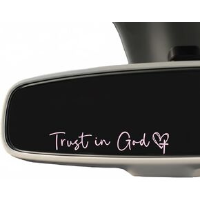 3XTrust in God Sticker, 4 Inch Christian Vinyl Decal with Cross & Heart, Bible Verse Car Window Sticker, Religious Laptop Water Bottle Decal, Faith Gift for Women & Men (Pink) in Saudi Arabia
