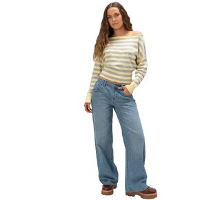 Rsq Womens Fold Over Waistband Baggy Jeans in Saudi Arabia