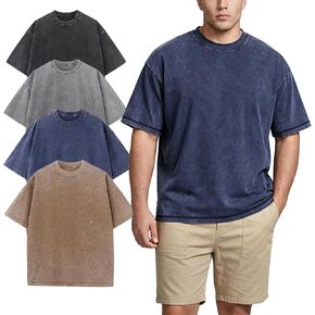 Arssm Big and Tall T Shirts for Men Acid Wash Oversized T-Shirts Plus Size Vintage Summer Cotton Tees in Saudi Arabia