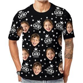 Custom T-Shirt for Mama Papa Personalized Tee with Family Photo Name Shirt Gift for Dad Mom Grandparents from Son Daughter in Saudi Arabia