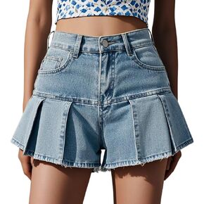Jeans for Women High Waisted Stretchy Short Jeans Loose Leg Denim Short Pants in Saudi Arabia