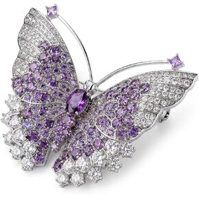 Purple Butterfly Brooches for Women,Crystal Brooches Pins Elegant Rhinestone Brooch Sweater Dress Shawl Accessories Birthday Party Christmas Wedding Winter Jewelry in Saudi Arabia