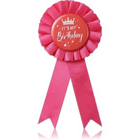 Birthday Pin for Girls, Pink Satin Birthday Girl Pin Badge, Fabric & Tinplate Brooch for Women Men Party Decorations Gifting Party Favors & Gifting (6.3 x 2.95cm) in Saudi Arabia