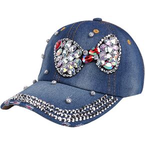 Bling Women's Rhinestone Baseball Cap,Shiny Denim and Diamonds Hat,Sparkling Mom Hat,Fun Baseball Hat in Saudi Arabia