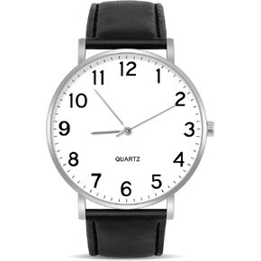 OFFCUP Mens Watches, Men's Chronograph Watch, Leather Watches Mineral Glass Quartz Watch, Business Casual Fashion Gents, Gift for Men Wear and Scratch Resistant in Saudi Arabia