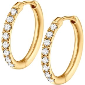 Cords Club Celestial Hoop Earrings 14mm – Gold PVD Plated Stainless Steel Mini Hoops for Women – Water & Tarnish Resistant, Hypoallergenic Jewelry in Saudi Arabia