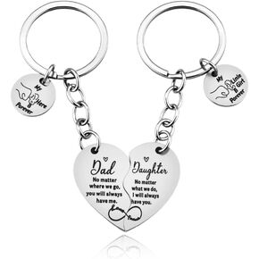 Matching Dad Daughter Keychain Gift Father Daughter Birthday Christmas Gifts for Dad Daddy Father I Love You Keychians Gift from Daughters 2 PCS Heart Shaped Puzzle Keychain for Women Men in Saudi Arabia