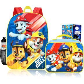 Paw Patrol Backpack with Lunch Box for Kids - Bundle with 16" School Bag, Lunch Bag, Stickers, Water Bottle, More | Paw Patrol School Backpack and Lunchbox for Boys in Kuwait