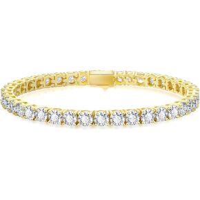 KRKCLIFE Tennis Bracelets for Women Men, 14K Gold Plated Hypoallergenic Classic Round AAAAA Cubic Zirconia, 3/4/5mm Width, Elegant Jewelry Anniversary Birthday Gifts for Women Him Wife Mom 6.5-8 Inch in Saudi Arabia