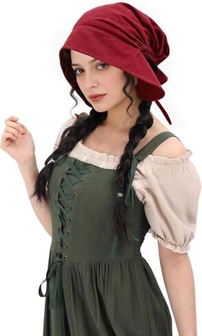 Medieval Peasant Amish Hat Colonial Bonnet Coif Cap Prairie Renaissance Headwear Costume in Saudi Arabia