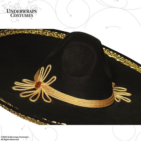 UnderWRAPS Sombrero مع إكسسوار زي للبالغين بزخرفة معدنية ذهبية in Kuwait
