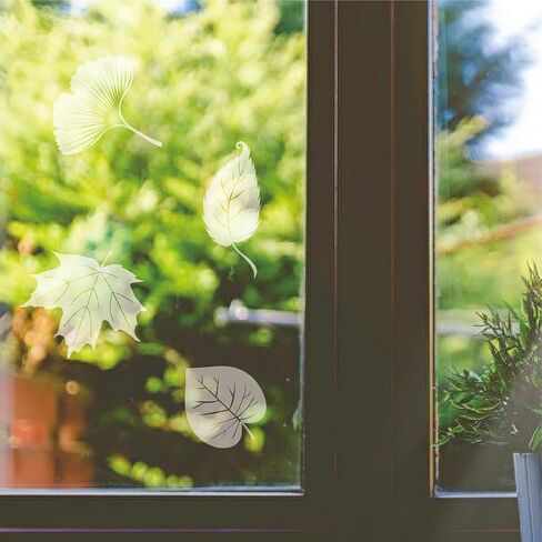 Leaf-Shaped Window Clicks for Bird Safety - Non-Adhesive Anti-Collision Decals to Prevent Bird Strikes, Decorative Vinyl Window Stickers (1 Set) in Saudi Arabia