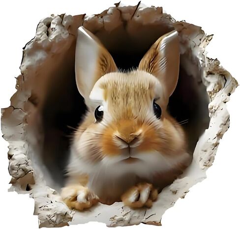 3D Hole Rabbit Stickers 2-piece Waterproof Vinyl is Suitable for Decorating Smooth Surfaces Such as car Body Windows Bumpers Rear Windshield laptops suitcases Walls Doors and Windows 3A-82 in Saudi Arabia