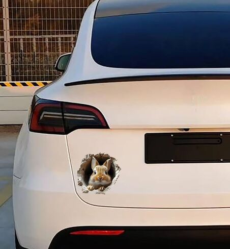3D Hole Rabbit Stickers 2-piece Waterproof Vinyl is Suitable for Decorating Smooth Surfaces Such as car Body Windows Bumpers Rear Windshield laptops suitcases Walls Doors and Windows 3A-82 in Saudi Arabia