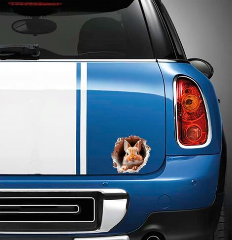 3D Hole Rabbit Stickers 2-piece Waterproof Vinyl is Suitable for Decorating Smooth Surfaces Such as car Body Windows Bumpers Rear Windshield laptops suitcases Walls Doors and Windows 3A-82 in Saudi Arabia