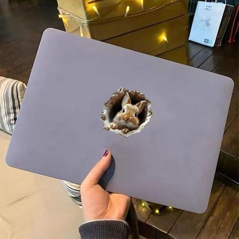 3D Hole Rabbit Stickers 2-piece Waterproof Vinyl is Suitable for Decorating Smooth Surfaces Such as car Body Windows Bumpers Rear Windshield laptops suitcases Walls Doors and Windows 3A-82 in Saudi Arabia