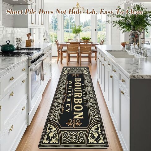 Runner Rug 2x6 Bourbon Whiskey Ornate Vintage Decorative Label Washable Area Runner Rug Bathroom Rugs Kitchen Mats for Floor Door Mat Runners for Hallways Living Room Bedroom in Saudi Arabia