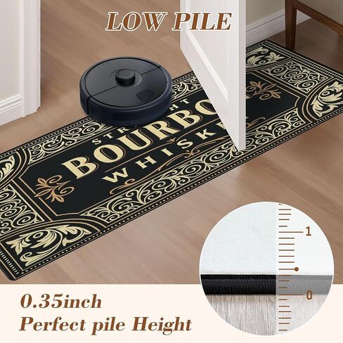 Runner Rug 2x6 Bourbon Whiskey Ornate Vintage Decorative Label Washable Area Runner Rug Bathroom Rugs Kitchen Mats for Floor Door Mat Runners for Hallways Living Room Bedroom in Saudi Arabia