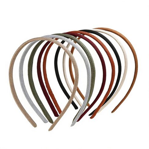 Lahnie 8 Pack Thin Headbands For Women Girls, No Headache Pressure Comfortable Headbands for Women, Non Slip Neutral Colors Soft Fabric Skinny Narrow Hairbands Head Bands in Kuwait