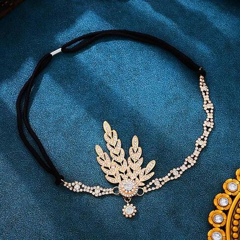 GORTIN 1920s Flapper Headpiece أحجار الراين Flapper Headband Roaring 20s إكسسوارات الشعر للنساء (ذهبي، مقاس واحد) in Saudi Arabia