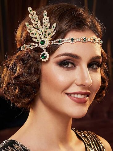 GORTIN 1920s Flapper Headpiece Rhinestones Flapper Headband Roaring 20s Hair Accessories for Women (Gold, One size) in Kuwait