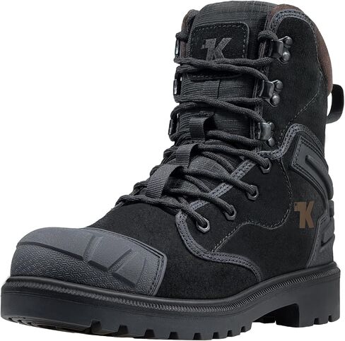 Steel Toe Work Boots - Durable Water Resistant Genuine Leather tactical Boots Safety Boot, Puncture Proof, Professional TPU, ESD/EH, Slip and Oil Resistant Industrial Boot ASTM 2413-24 in Saudi Arabia