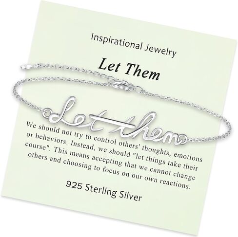 Let Them Bracelet for Women - 925 Sterling Silver Inspirational Bracelets Adjustable Inspirational Gift Dainty Motivational Bracelet Let Them Jewelry for Birthday in Saudi Arabia